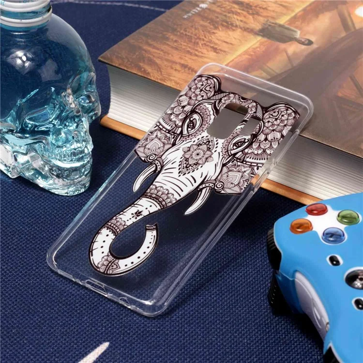 Anti-drop Soft Embossed Patterned TPU Case for Samsung Galaxy S9 SM-G960 - Elephant