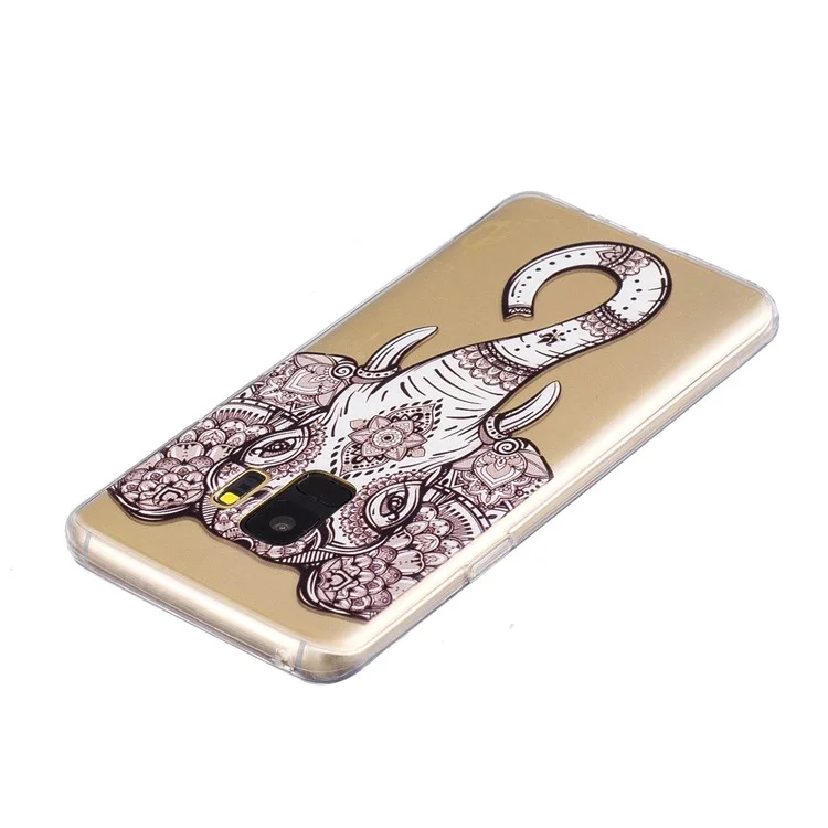 Anti-drop Soft Embossed Patterned TPU Case for Samsung Galaxy S9 SM-G960 - Elephant