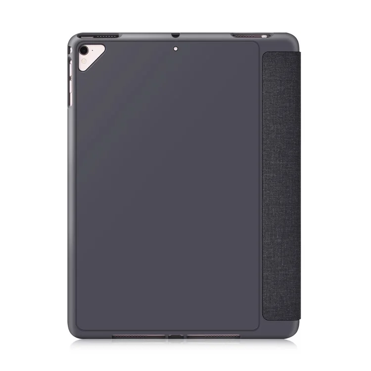 DEVIA Linen Texture Leather Smart Case with Pencil Slot for iPad 9.7-inch (2018)/9.7-inch (2017) - Black