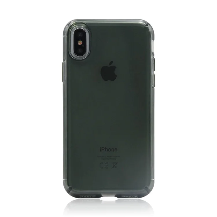 Black - For iPhone X Clear PC TPU Hybrid Mobile Phone Cover Case