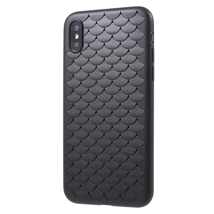 Fish Scale Pattern TPU Phone Casing for iPhone X - Black