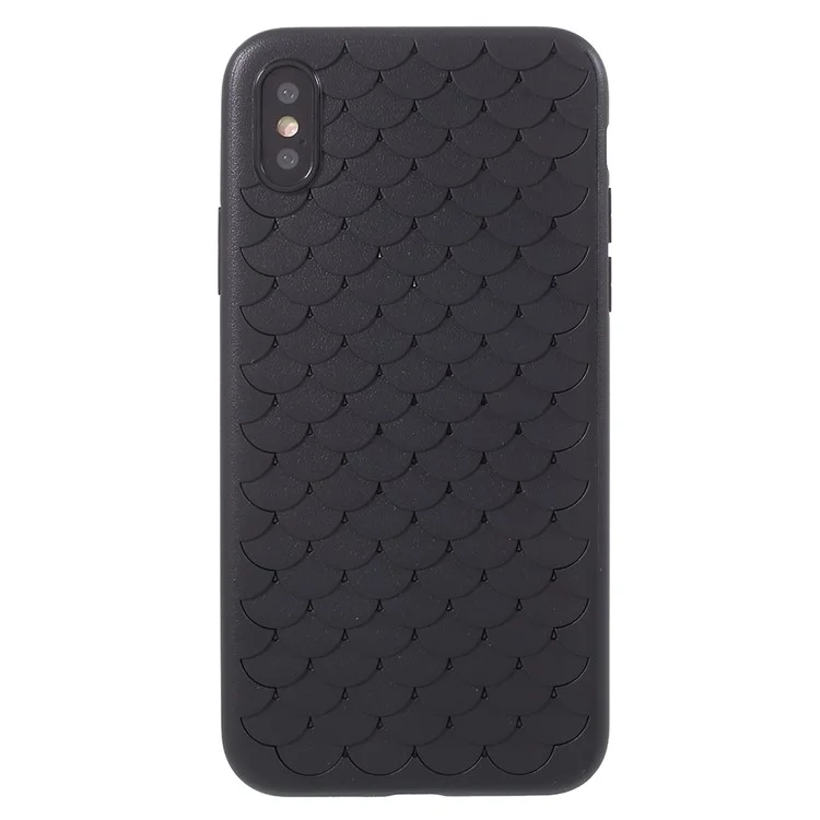 Fish Scale Pattern TPU Phone Casing for iPhone X - Black