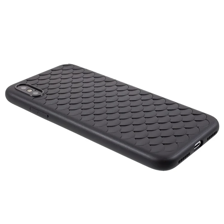 Fish Scale Pattern TPU Phone Casing for iPhone X - Black