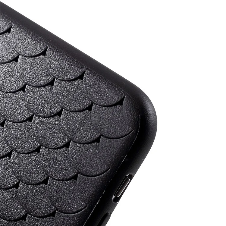 Fish Scale Pattern TPU Phone Casing for iPhone X - Black