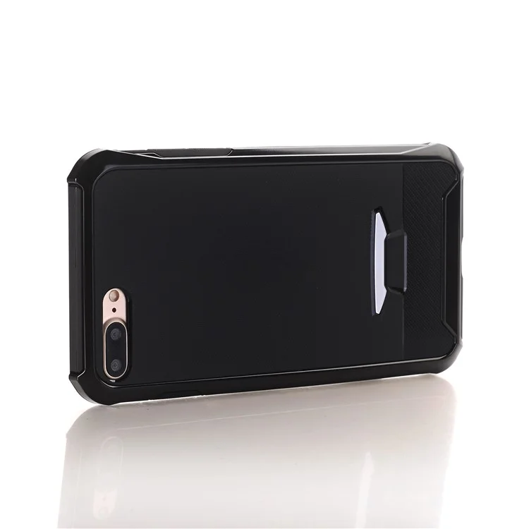 Black - For iPhone 8 Plus / 7 Plus 5.5 inch Granular Texture TPU + PC Combo Cell Phone Case Accessory