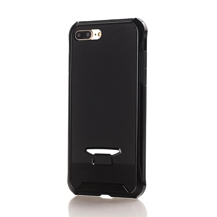Black - For iPhone 8 Plus / 7 Plus 5.5 inch Granular Texture TPU + PC Combo Cell Phone Case Accessory