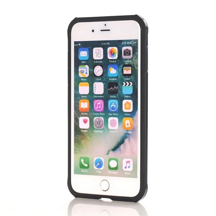Black - For iPhone 8 Plus / 7 Plus 5.5 inch Granular Texture TPU + PC Combo Cell Phone Case Accessory