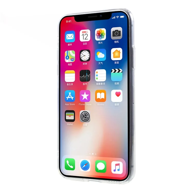 X-LEVEL Finger Ring Kickstand TPU + PC Hybrid Case for iPhone X (Built-in Magnetic Metal Sheet) - Black