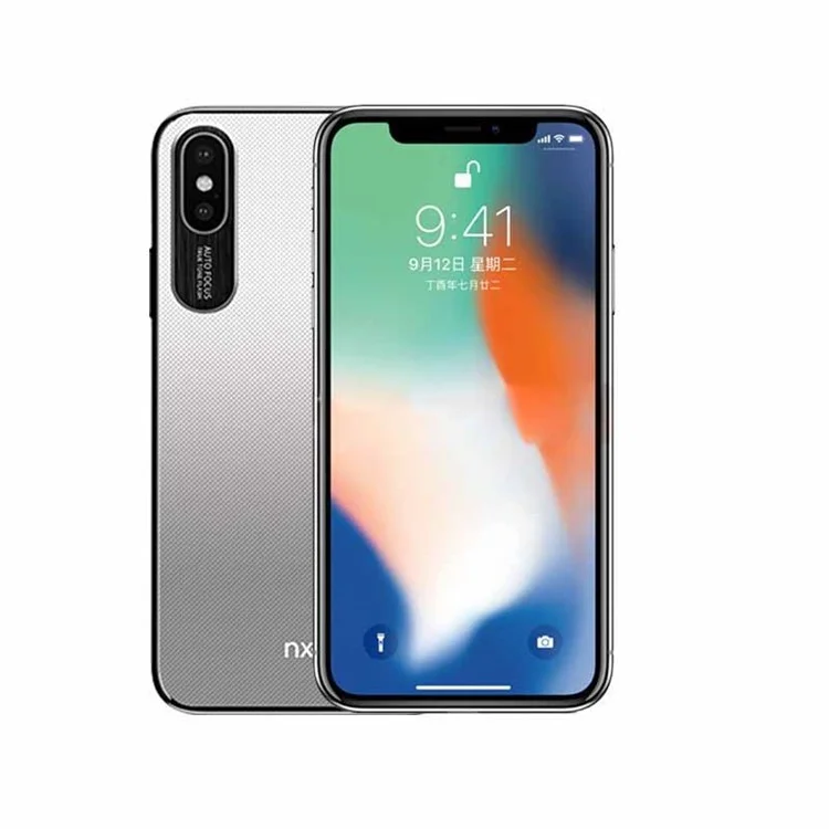 NXE Embossment Hard PC Phone Accessory Case with CNC Metal Rear Camera Lens Ring for iPhone X - Grey