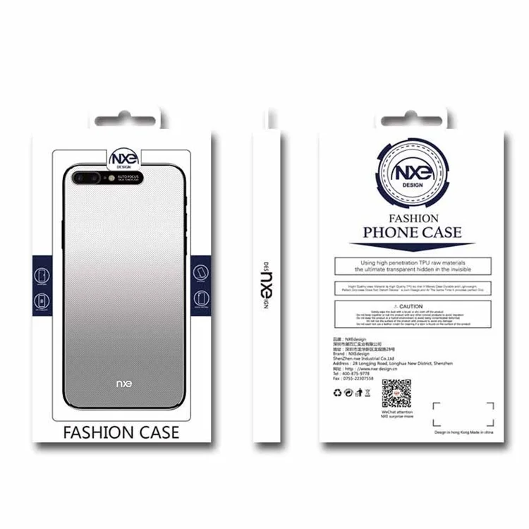 NXE Embossment Hard PC Mobile Accessory Shell with CNC Metal Rear Camera Lens Ring for iPhone 8 Plus / 7 Plus 5.5 inch - Grey