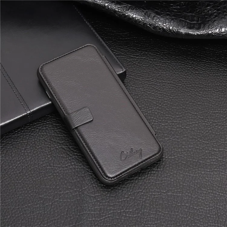 MUSUBO Leather Flip Case with Card Slots for iPhone 8 Plus / 7 Plus - Black