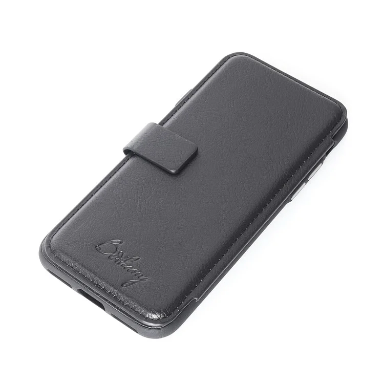 MUSUBO Leather Flip Case with Card Slots for iPhone 8 Plus / 7 Plus - Black