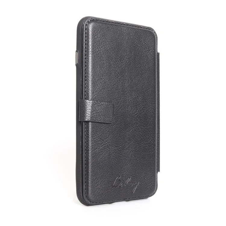 MUSUBO Leather Flip Case with Card Slots for iPhone 8 Plus / 7 Plus - Black