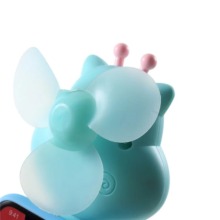 3D Cartoon Deer Soft TPU Jelly Phone Case with Fan for iPhone X - Blue