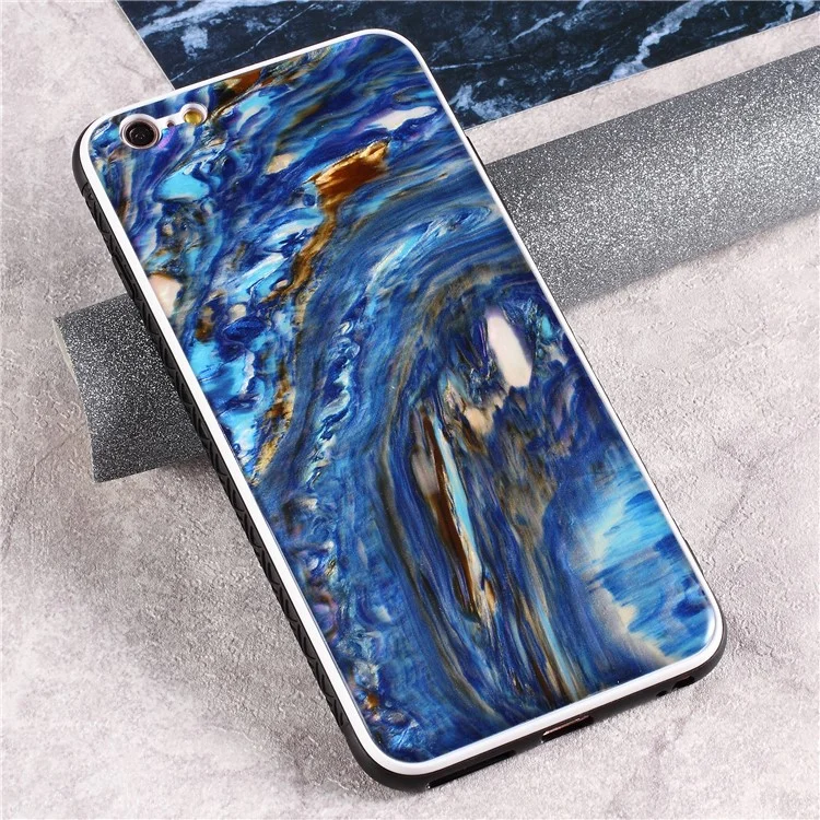 Natural Sea Shell Amber Series Epoxy TPU + PC Phone Cover for iPhone 6s Plus/6 Plus - Light Blue
