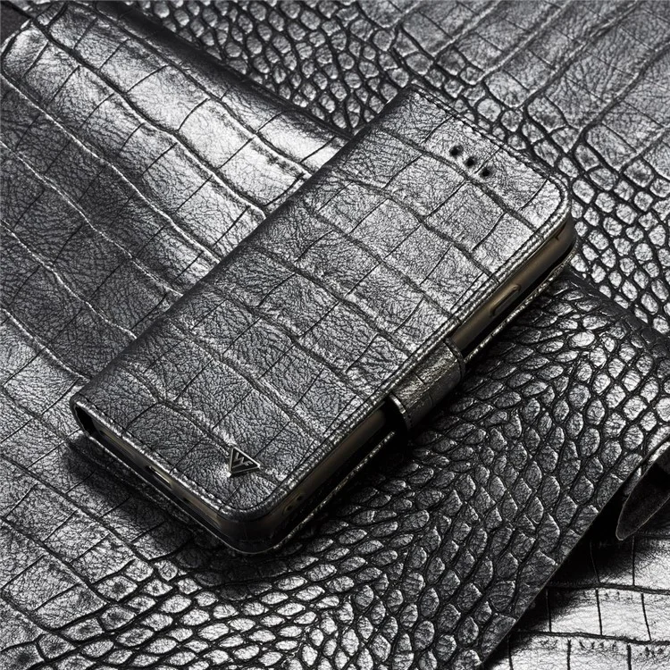 WHATIF Detachable 2-in-1 Crocodile Texture Leather Wallet Case for iPhone 8 / 7 4.7 inch - Black