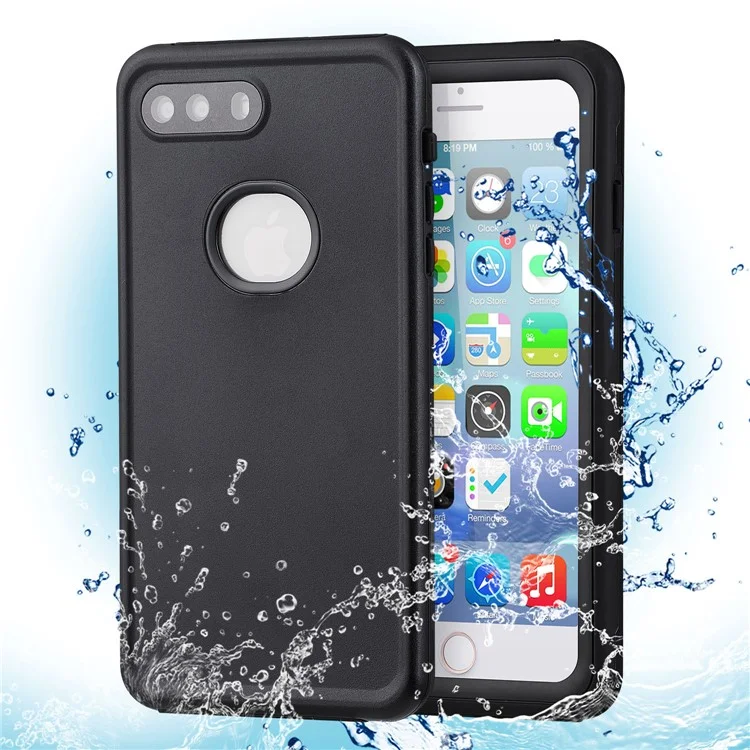 Dustproof Snowproof 6M Waterproof Dual Purpose Case for iPhone 8 Plus/7 Plus 5.5 inch - All Black