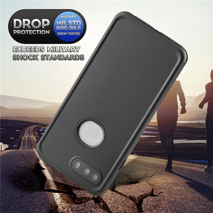 Dustproof Snowproof 6M Waterproof Dual Purpose Case for iPhone 8 Plus/7 Plus 5.5 inch - All Black