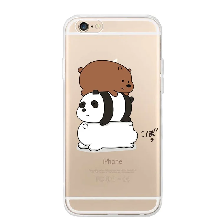Pattern Printing TPU Back Phone Casing for iPhone 6s / 6 4.7 inch - Panda and Bear
