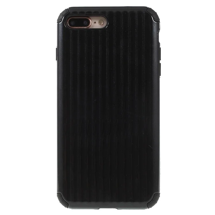 Traveling Case Pattern Anti-drop PC + TPU Hybrid Protection Casing for iPhone 8 Plus / 7 Plus 5.5 inch - Black