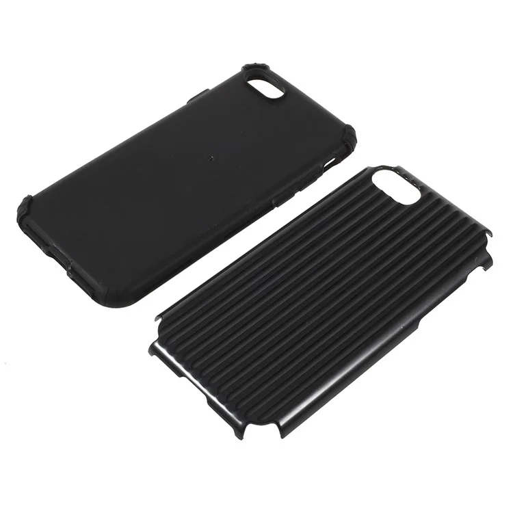 Traveling Case Pattern Anti-drop PC + TPU Hybrid Protection Case for iPhone 8 / 7 4.7 inch - Black