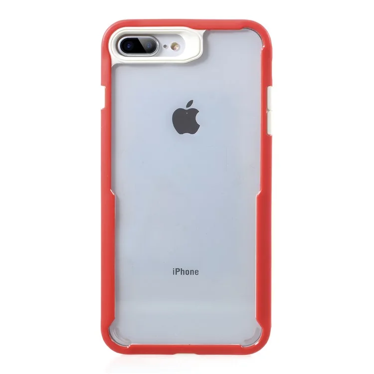 Anti-drop PC + TPU Combo Mobile Case with Four Corners Silicone Airbag for iPhone 8 Plus / 7 Plus - Red