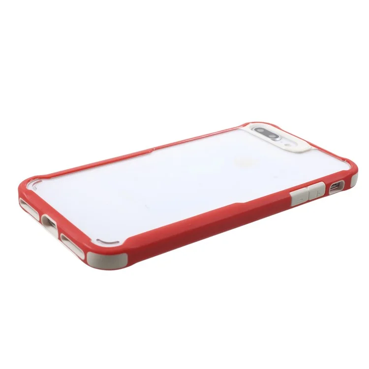 Anti-drop PC + TPU Combo Mobile Case with Four Corners Silicone Airbag for iPhone 8 Plus / 7 Plus - Red