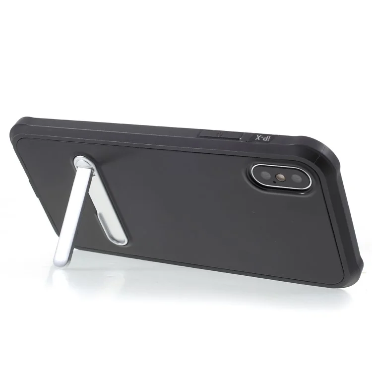 Anti-drop PC + TPU Hybrid Case with Kickstand for iPhone X - Black