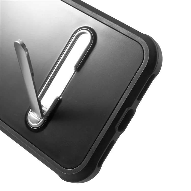 Anti-drop PC + TPU Hybrid Case with Kickstand for iPhone X - Black