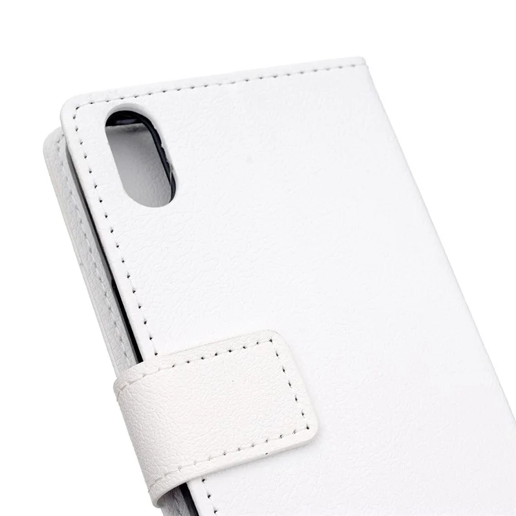Wallet Stand Magnetic Flip Leather Phone Cover for iPhone 9 - White