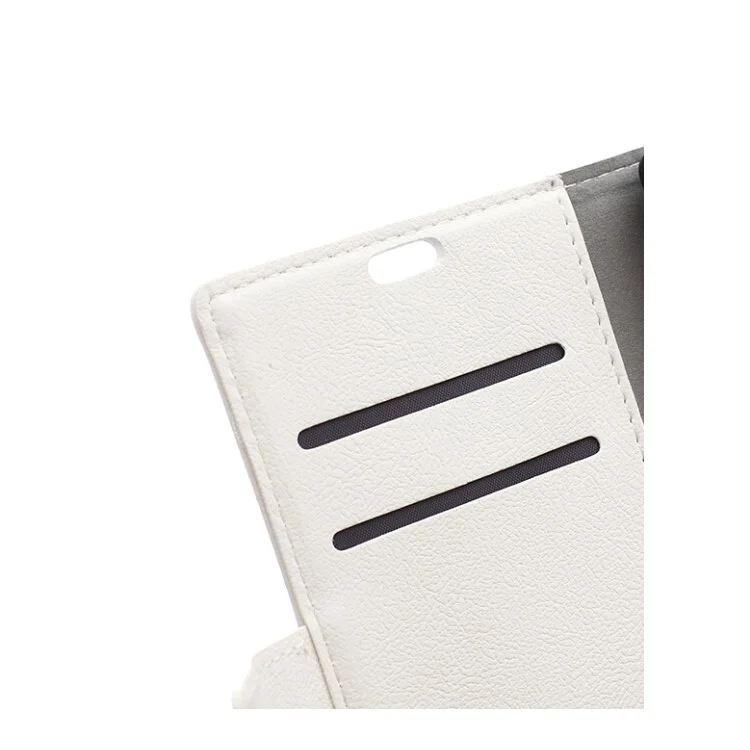 Wallet Stand Magnetic Flip Leather Phone Cover for iPhone 9 - White