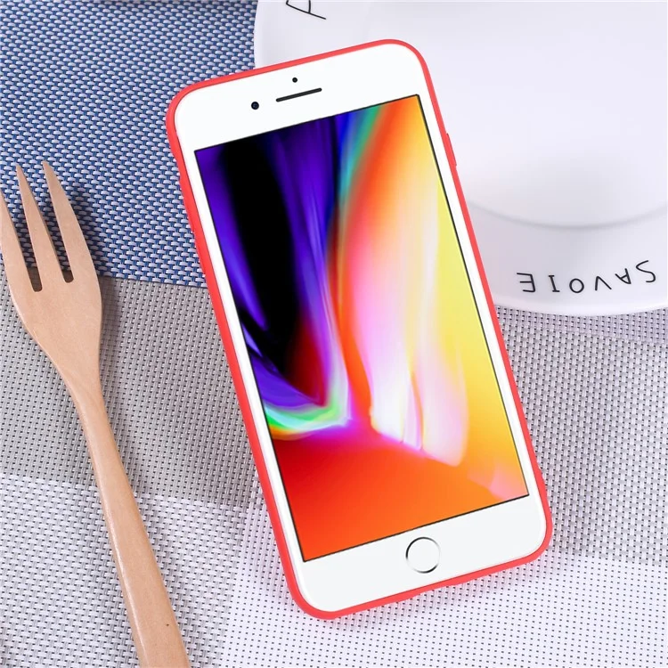 3D Pinch Squishy Bun TPU Back Phone Case for iPhone 8 Plus / 7 Plus 5.5 inch - Red