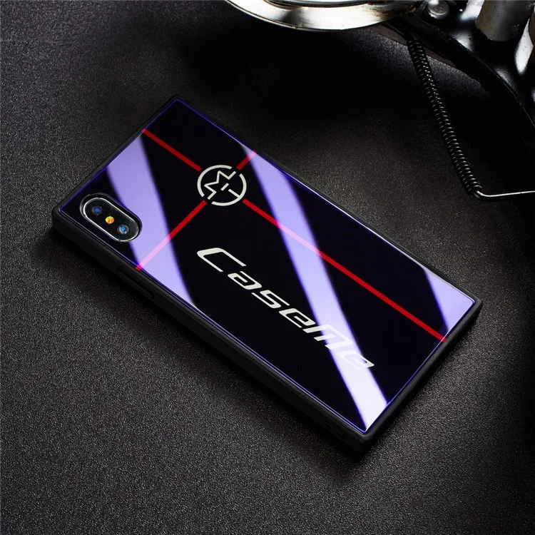 CASEME PC + TPU + Glass Protection Mobile Phone Shell for iPhone X - Black