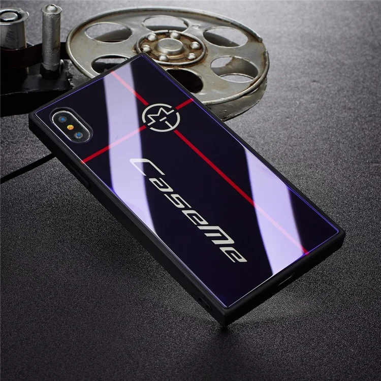 CASEME PC + TPU + Glass Protection Mobile Phone Shell for iPhone X - Black