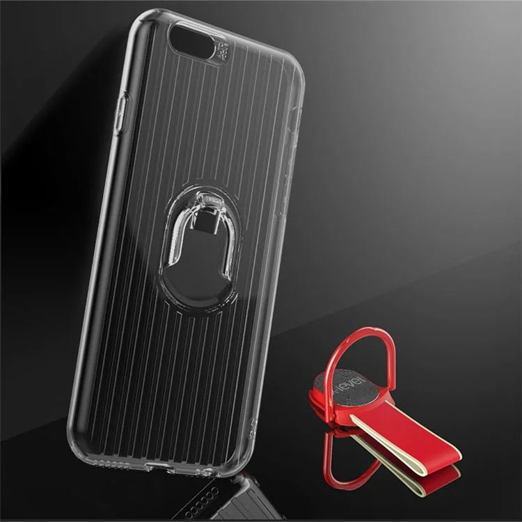 X-LEVEL Detachable Finger Ring Kickstand TPU + PC Combo Case for iPhone 6s/6 4.7-inch (Built-in Magnetic Metal Sheet) - Red