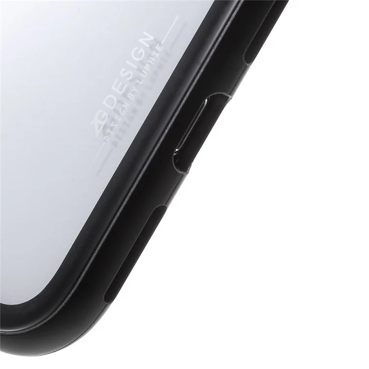 CAFELE for iPhone X 2-piece Magnetic Metal Frame Tempered Glass Back Hard Back Case - Black