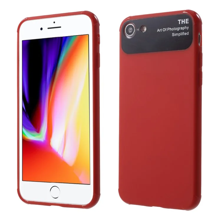 Drop Resistance PC TPU Hybrid Mobile Phone Case for iPhone 8 / 7 - Red
