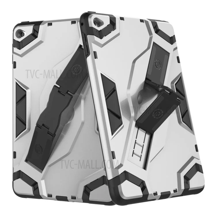 Solid PC + Soft TPU Hybrid Case with Kickstand for iPad mini 4 - Silver