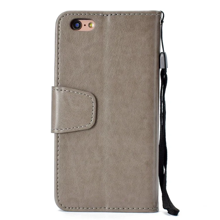 Imprinted Boat Anchor Pattern Leather Wallet Mobile Case for iPhone 6s / 6 4.7 inch - Grey