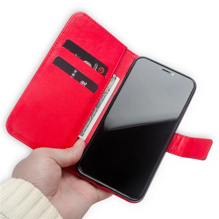 3D Metal Stars Decoration PU Leather Wallet Case for iPhone X - Black