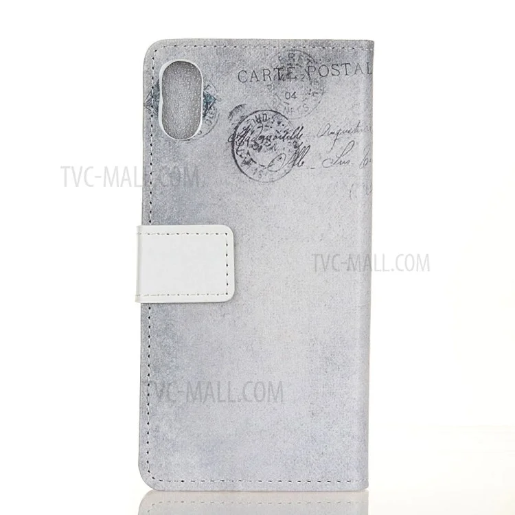Pattern Printing Wallet Stand Leather Flip Case for iPhone 9 - US Flag and Cat Holding Heart