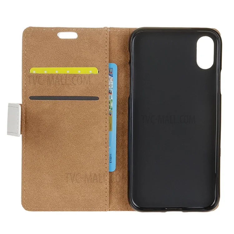 Pattern Printing Wallet Stand Leather Flip Case for iPhone 9 - US Flag and Cat Holding Heart