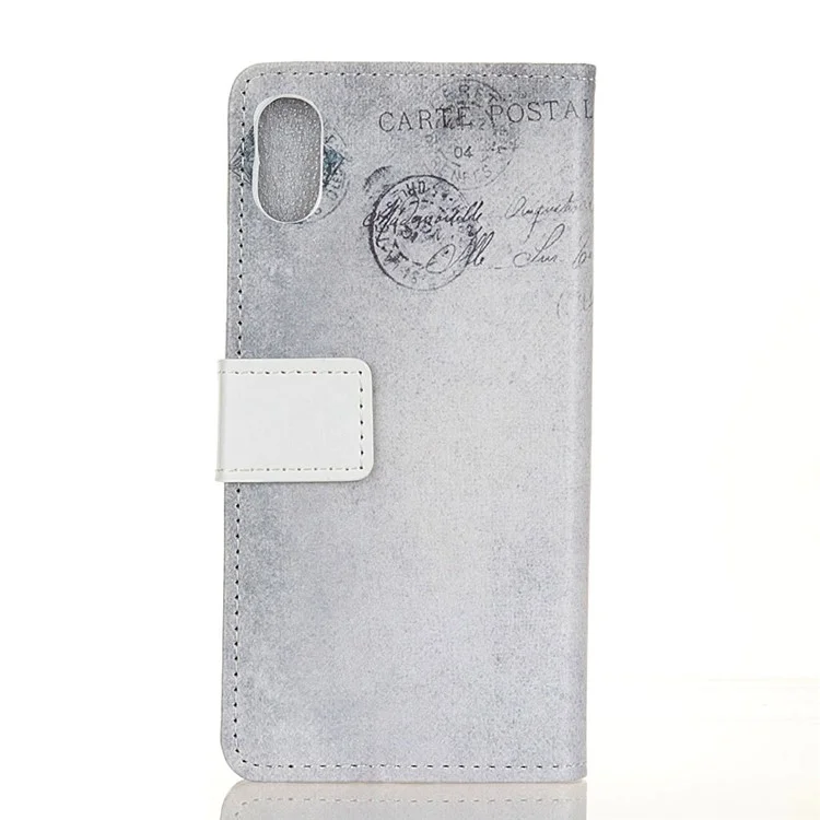For iPhone 9 Plus Pattern Printing Stand Wallet Leather Phone Cover - US Flag and Cat Holding Heart