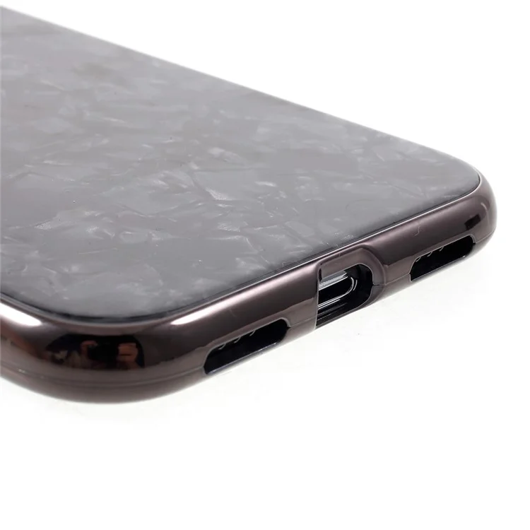 Shell Texture Detachable Magnetic Hard Case + Tempered Glass Protector Film for iPhone X - Black