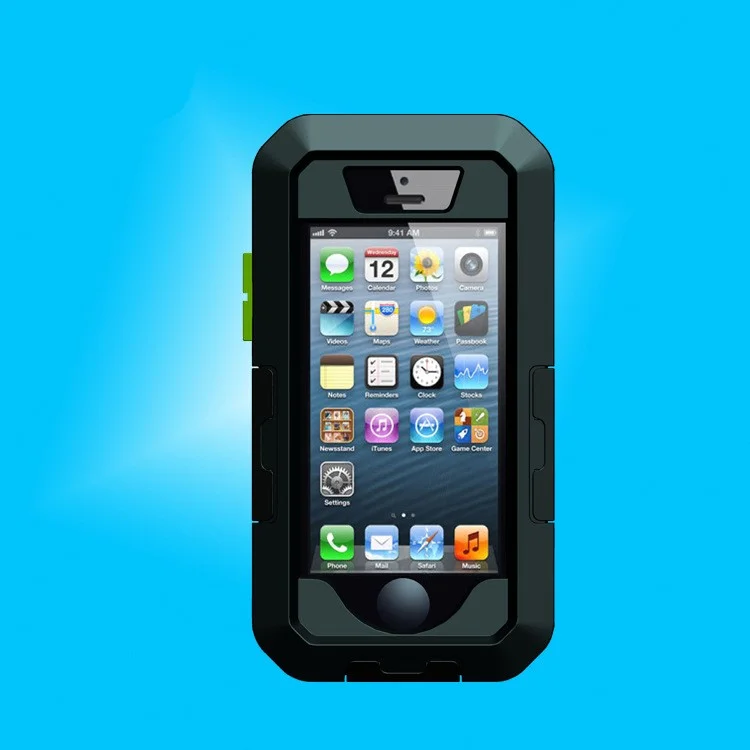 For iPhone X 5-in-1 IPX8 10m ABS Waterproof Case + Bike Mount + Wrist Strap + Neck Lanyard + Carabiner