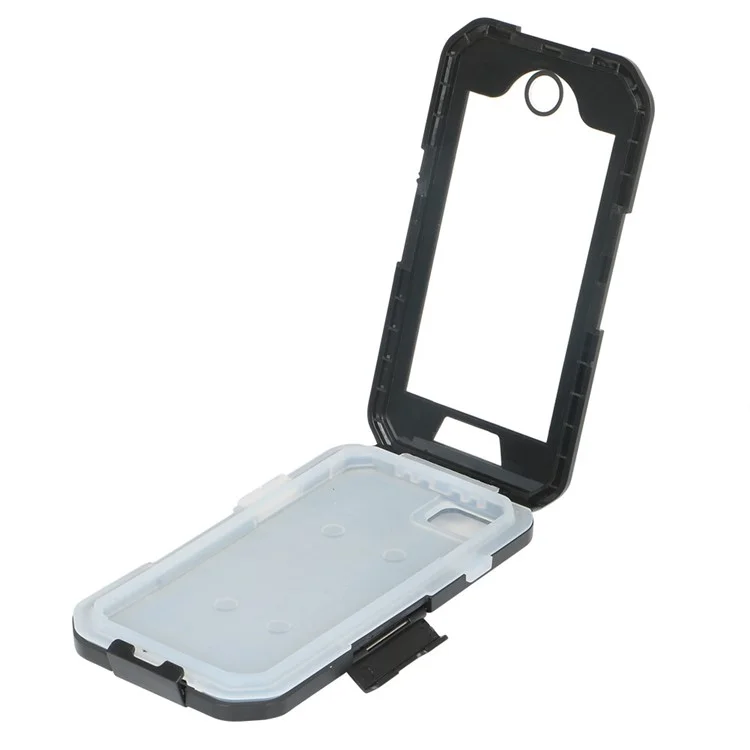 For iPhone X 5-in-1 IPX8 10m ABS Waterproof Case + Bike Mount + Wrist Strap + Neck Lanyard + Carabiner