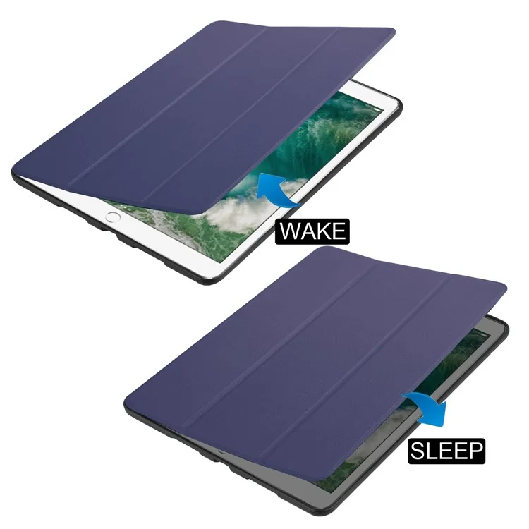 Schlanke stoßfeste Hülle für iPad Air 10.5 (2019) / Pro 10.5 (2017) PU-Leder-Tablet-Cover mit Tri-Fold-Ständer und Stiftschlitz - Dunkelblau