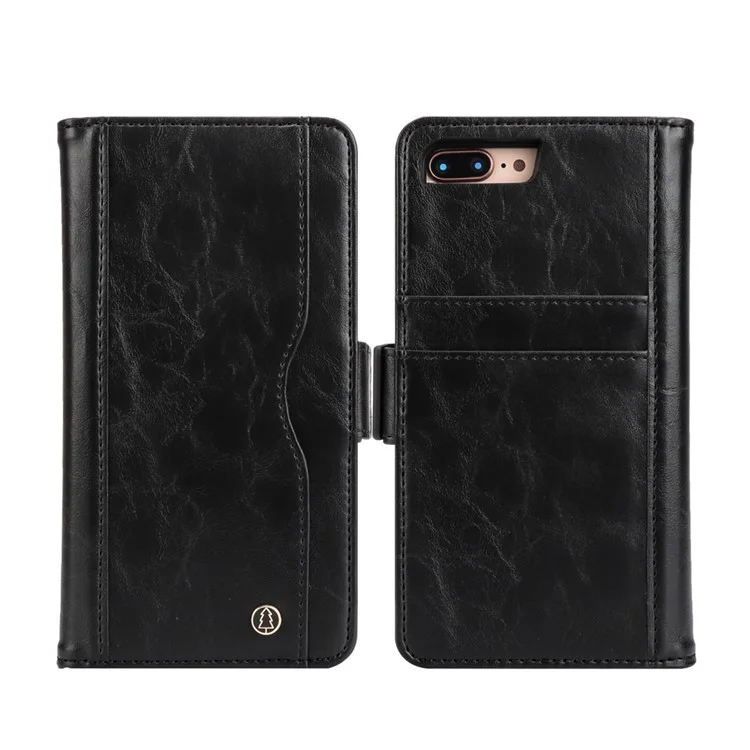 Removable 2-in-1 Multi-slot Wallet Leather Case +TPU Back Shell for iPhone 8 Plus / 7 Plus 5.5 inch - Black