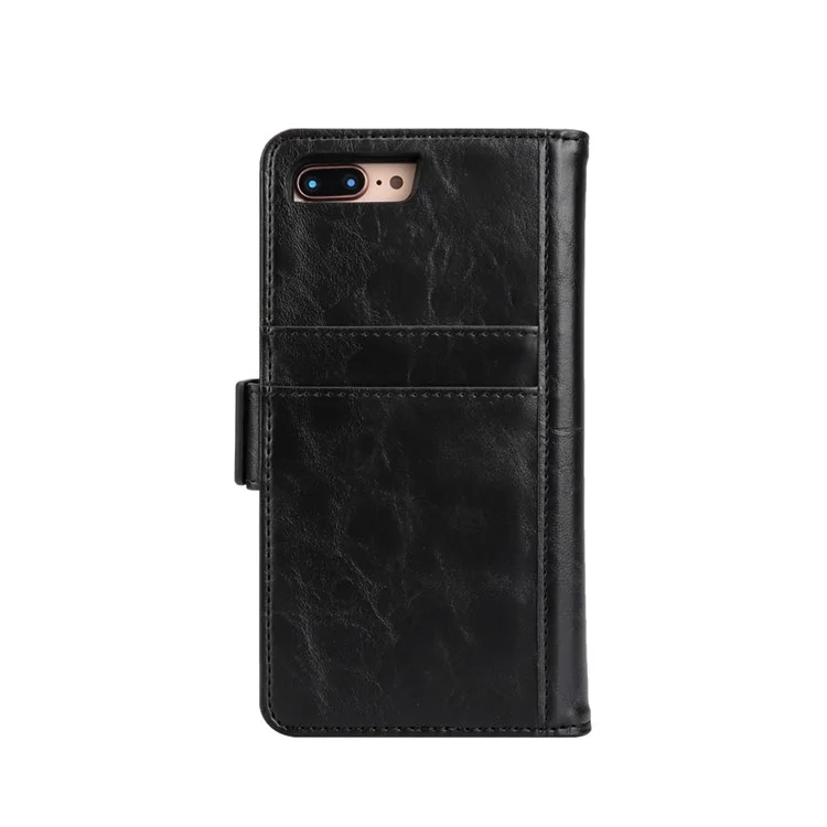 Removable 2-in-1 Multi-slot Wallet Leather Case +TPU Back Shell for iPhone 8 Plus / 7 Plus 5.5 inch - Black