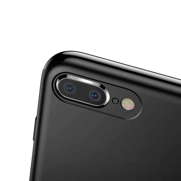 BASEUS Full Protection Matte PC + TPU Combo Cover + Tempered Glass Screen Protector for iPhone 8 Plus /7 Plus 5.5 inch - Black